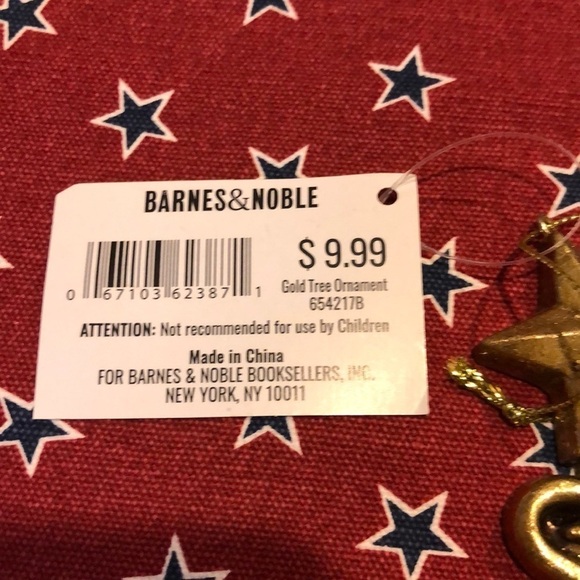 Barnes & Noble Christmas Ornament Gold - Picture 2 of 5